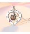 Chaine Pendentif Coeur Strass JE T'AIME Traduit En 100 Langues