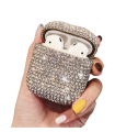 Coque pour écouteurs Airpods 1&2 en strass de Luxe 3D Bling-Bling